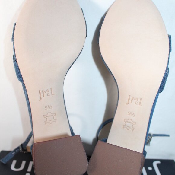 NWB J.Mclaughlin Denim Chunk Heel Sandals Shauna Heeled 9.5 - Picture 5 of 5